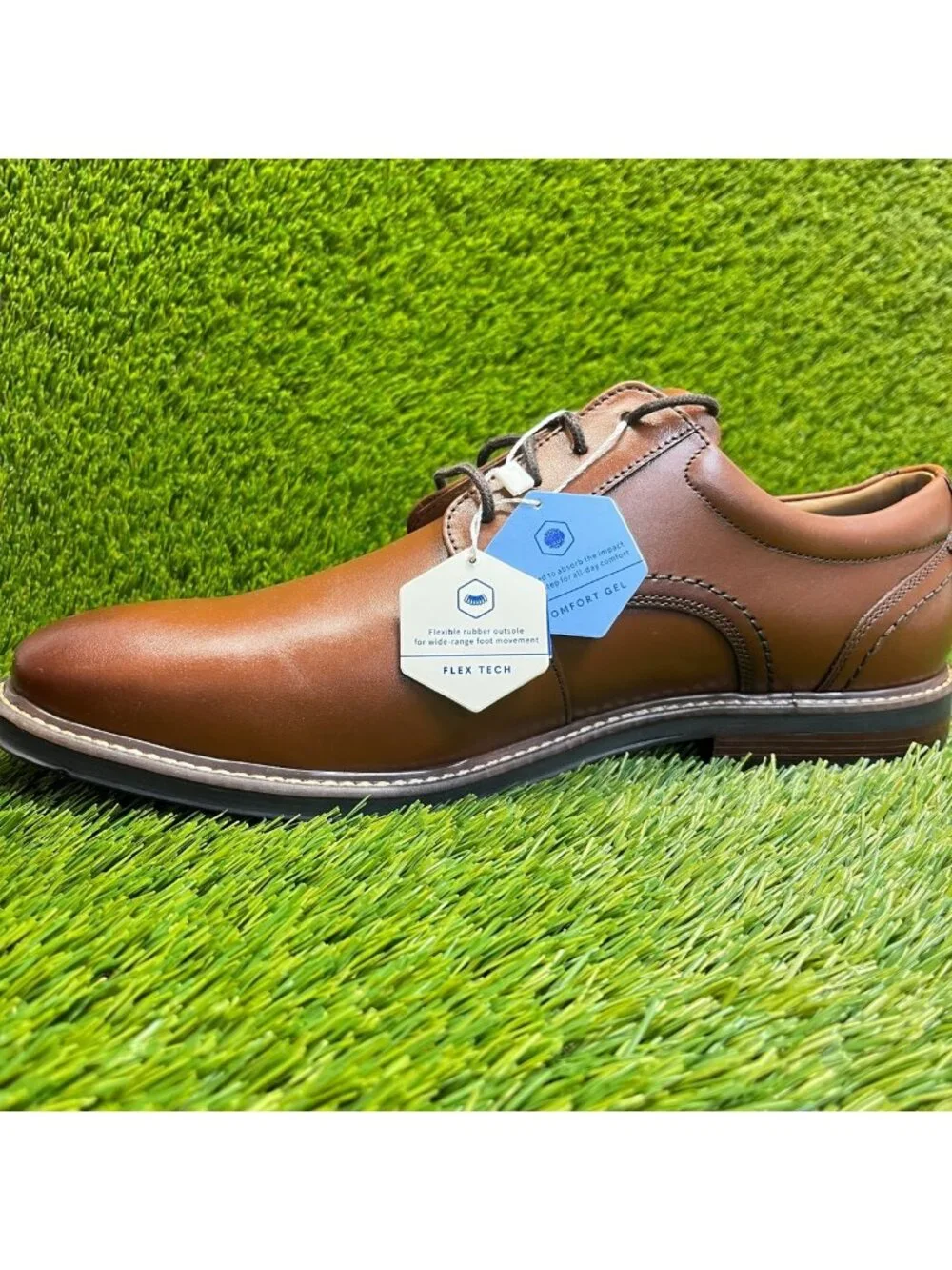 Nunn Bush Centro Flex Mens Size 12 Brown Classic Leather Oxford Dress Shoes